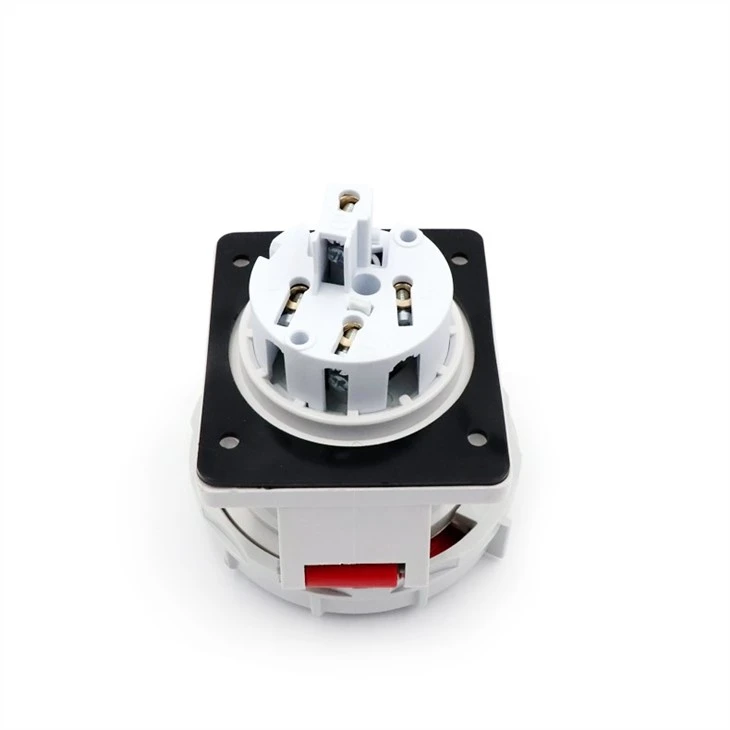 Pin & Sleeve Connector 63A 400V Cable Mount Socket 2P+E Blue